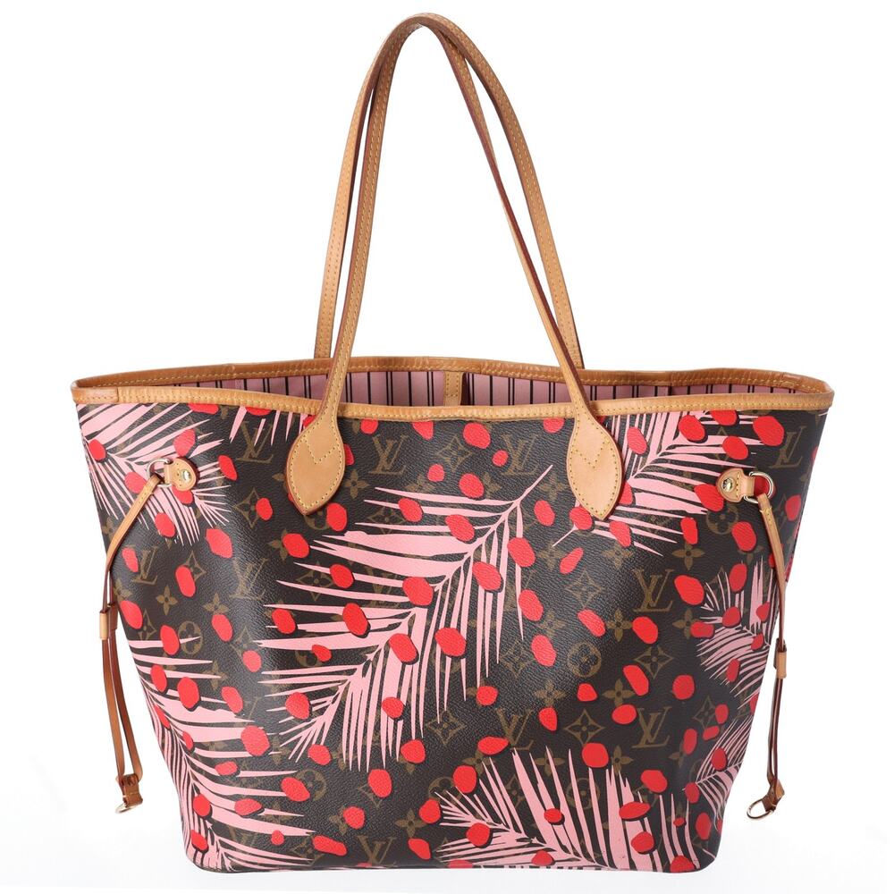 Louis Vuitton Neverfull MM Monogram Jungle Dot Tote Bag M41979 Poppy - Picture 2 of 10